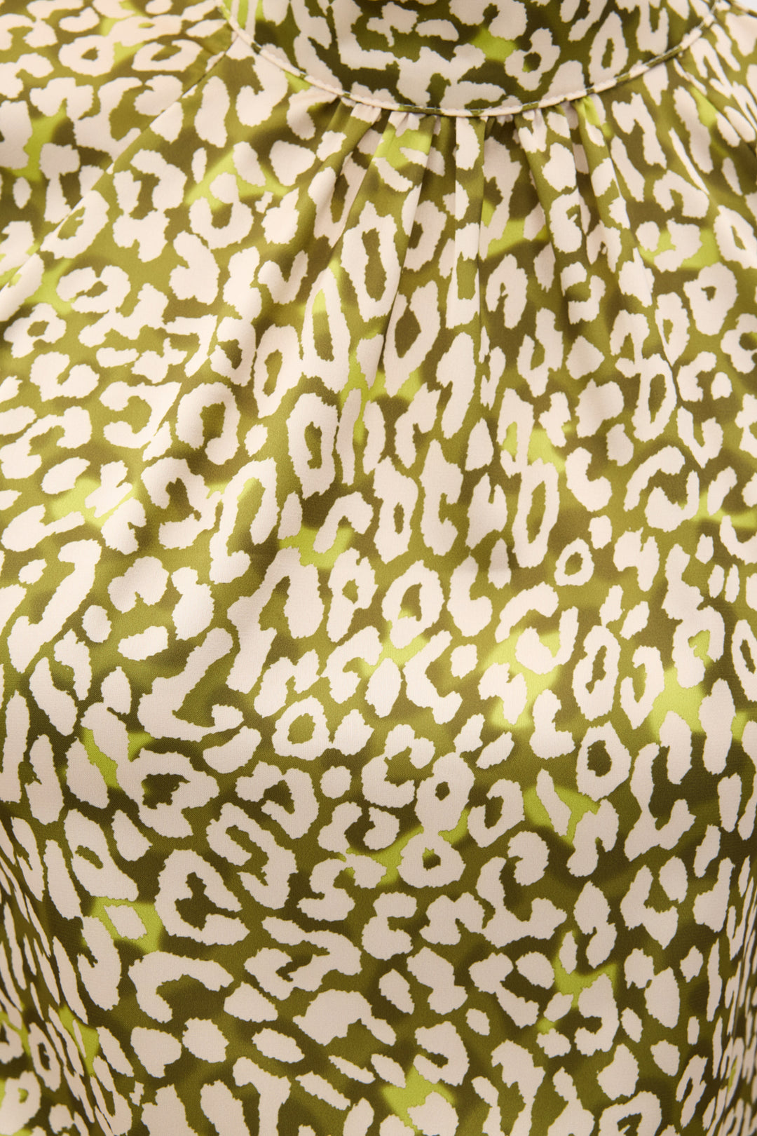 Sateen Blouse Imprimée - Vert