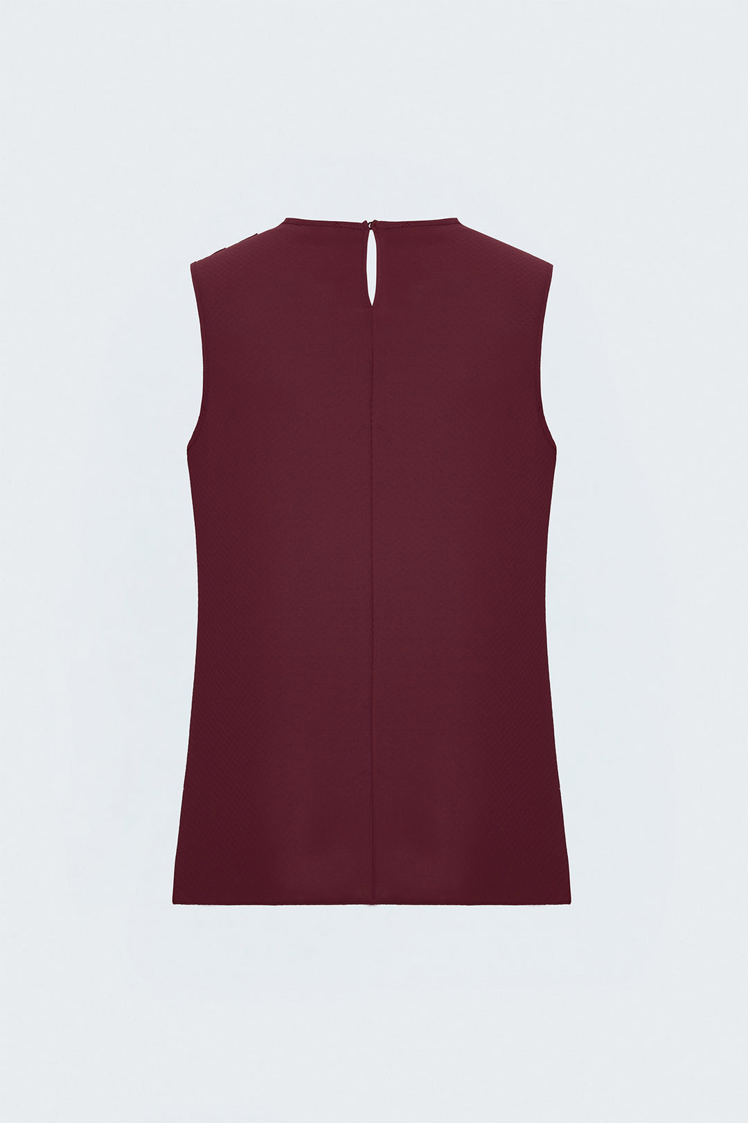 Sateen Blouse Col Degagé Imprimée - Bordeaux