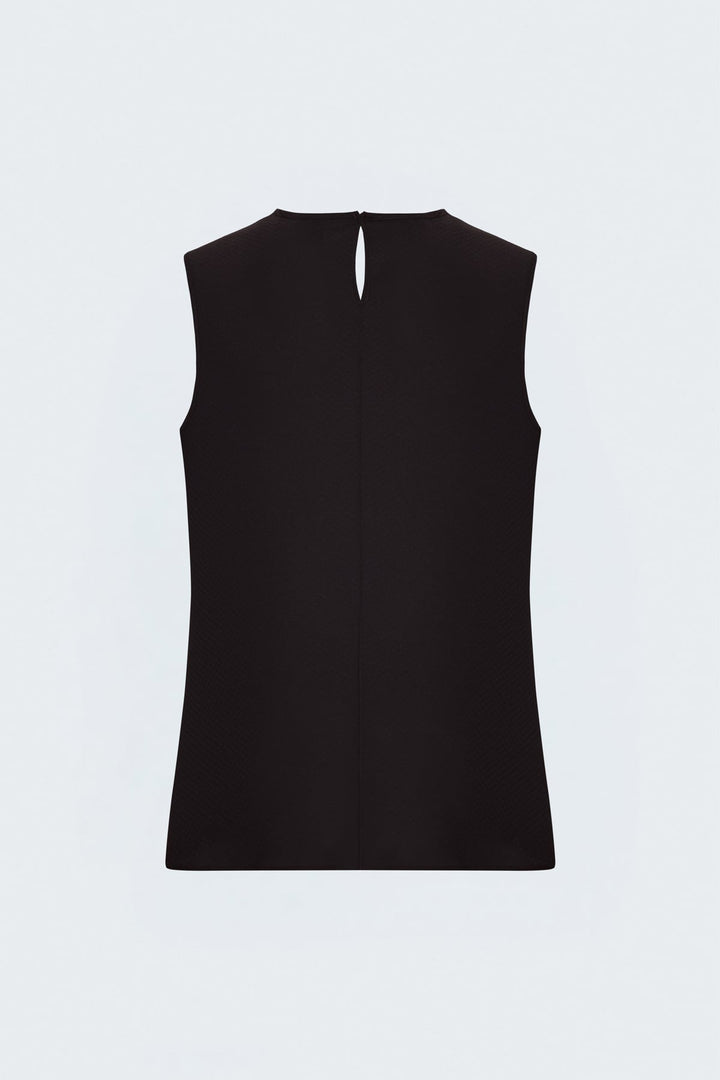 Sateen Blouse Col Degagé Imprimée - Foncé Marron