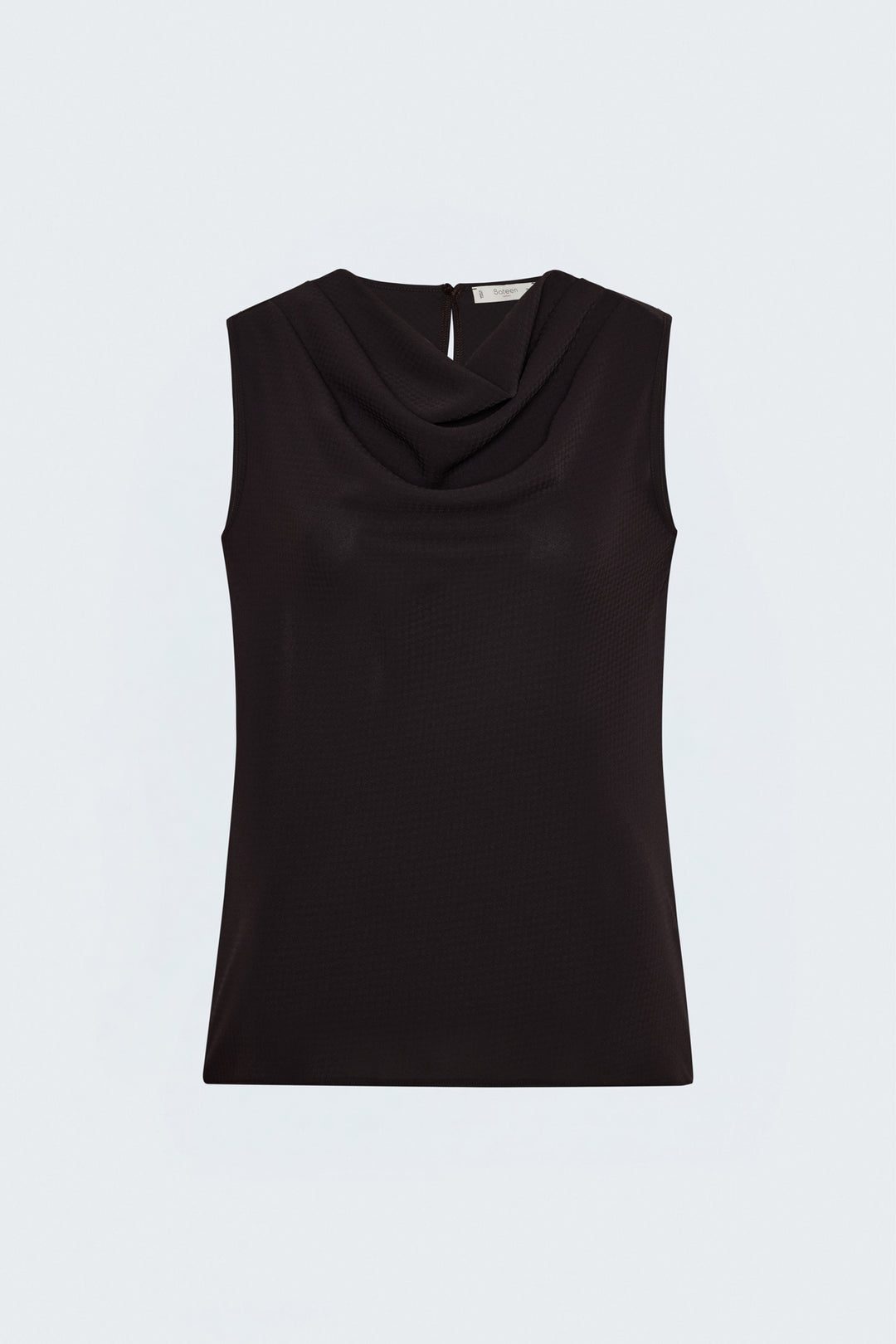 Sateen Blouse Col Degagé Imprimée - Foncé Marron