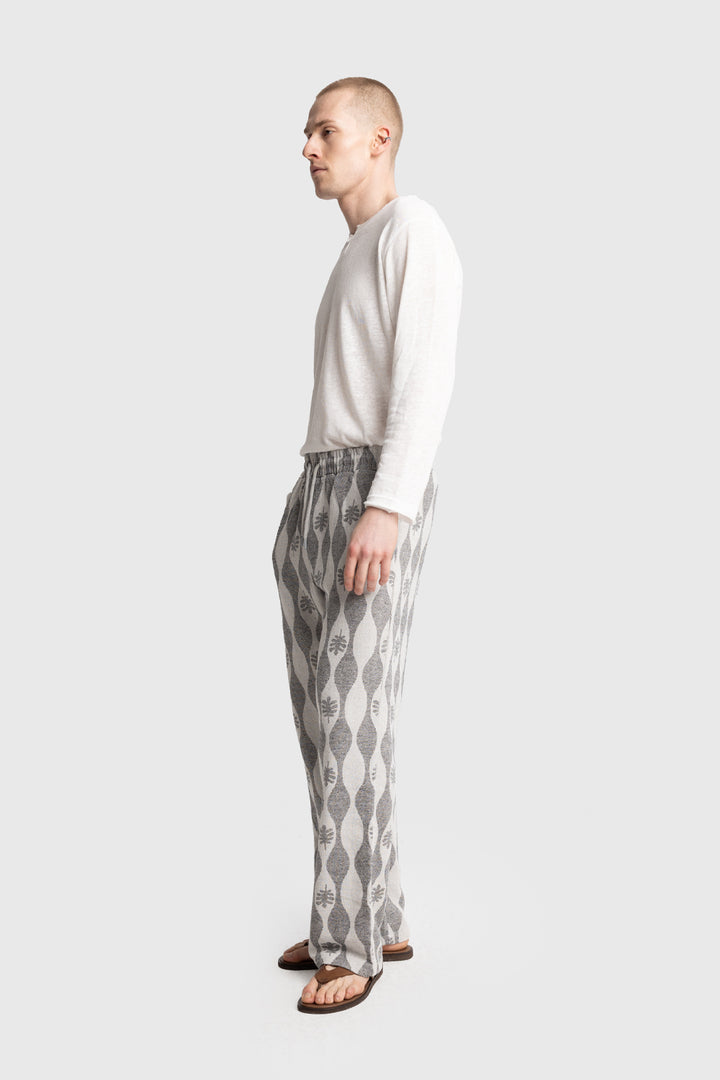 Giesto Pantalon texturé à motifs - Noir