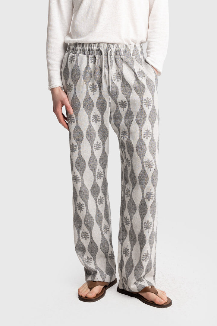 Giesto Pantalon texturé à motifs - Noir