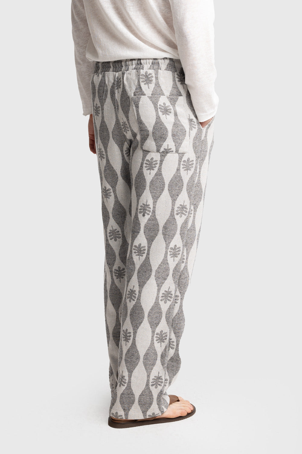 Giesto Pantalon texturé à motifs - Noir