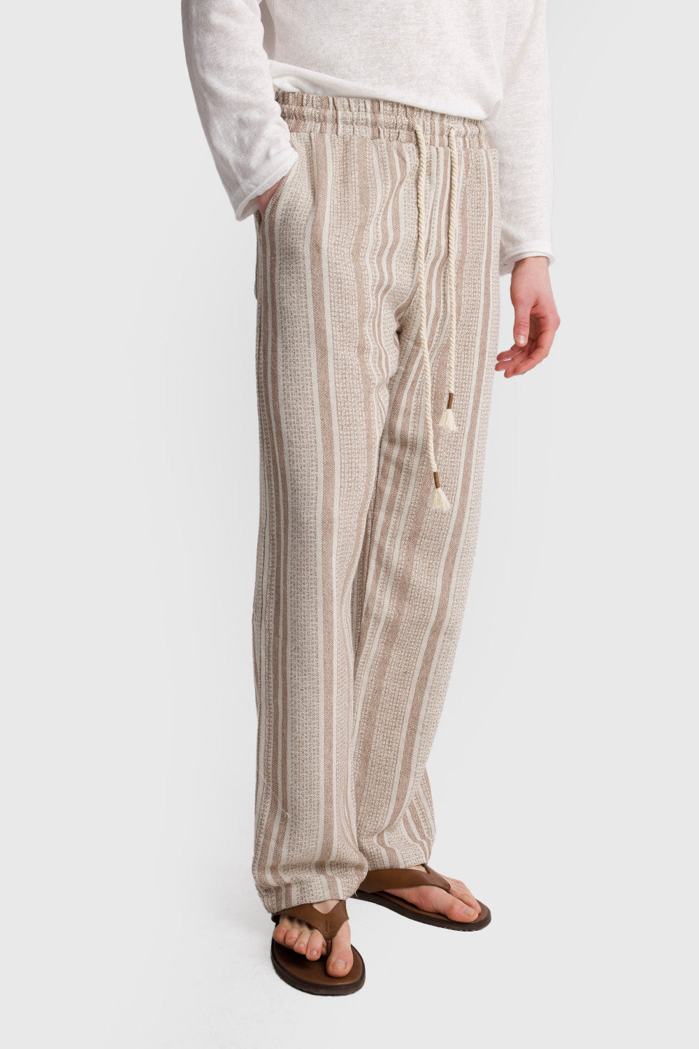 Giesto Pantalon texturé à motifs - Bleu marine