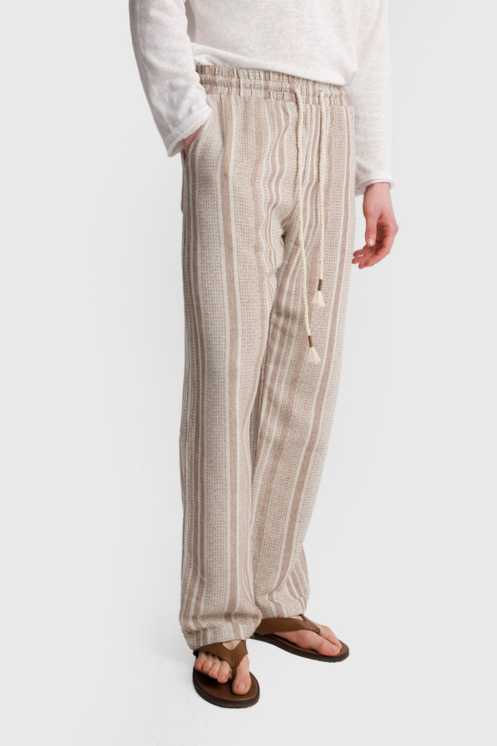 Giesto Pantalon texturé à motifs - Bleu marine