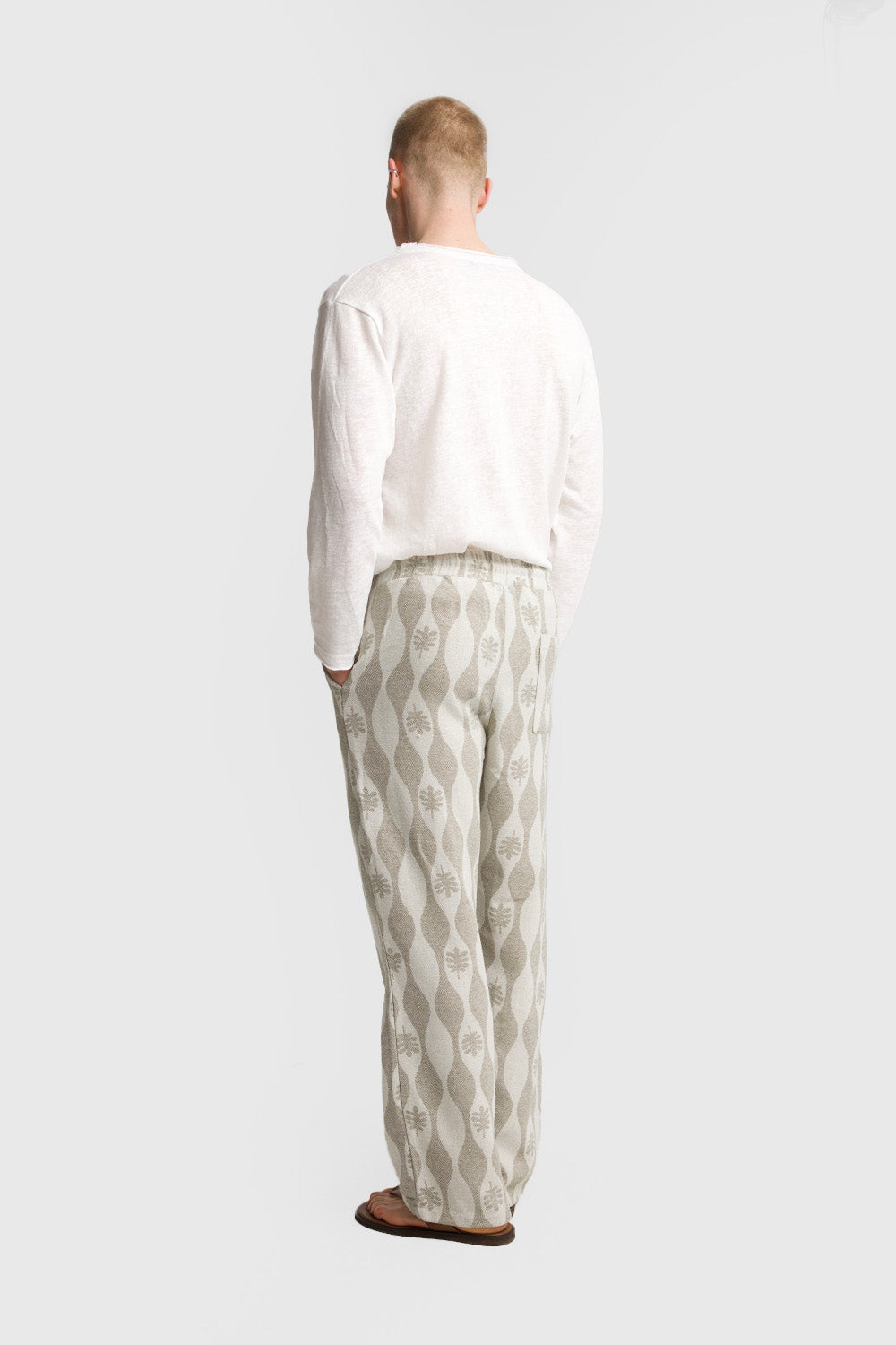 Giesto Pantalon texturé à motifs - Bleu marine