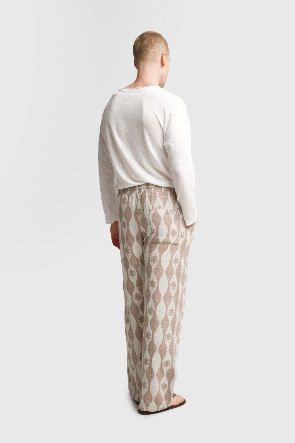 Giesto Pantalon texturé à motifs - Bleu marine