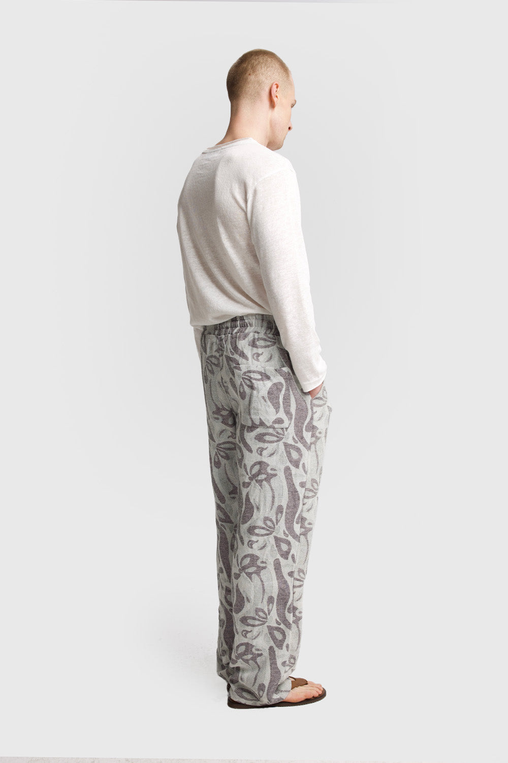 Giesto Pantalon texturé à motifs - Noir