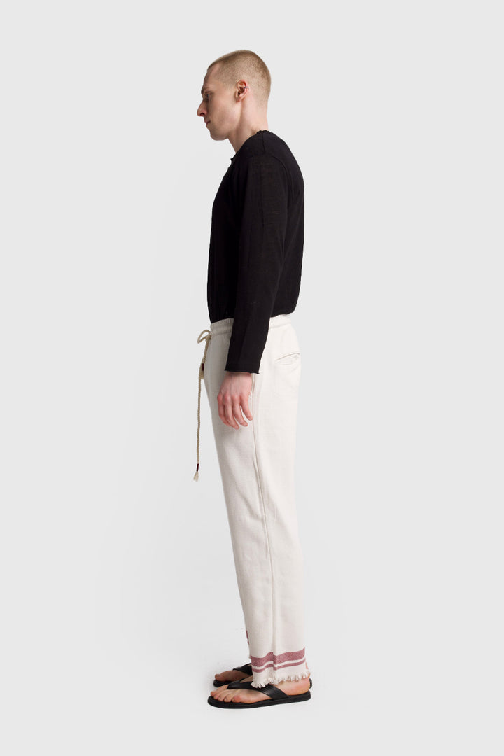 Giesto Pantalon texturé à motifs - Bordeaux