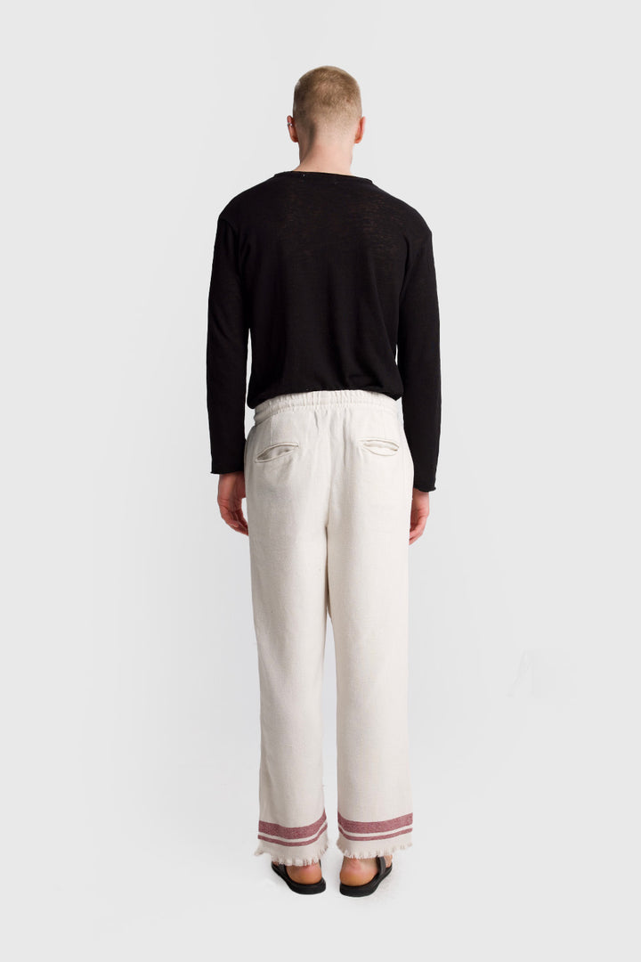 Giesto Pantalon texturé à motifs - Bordeaux