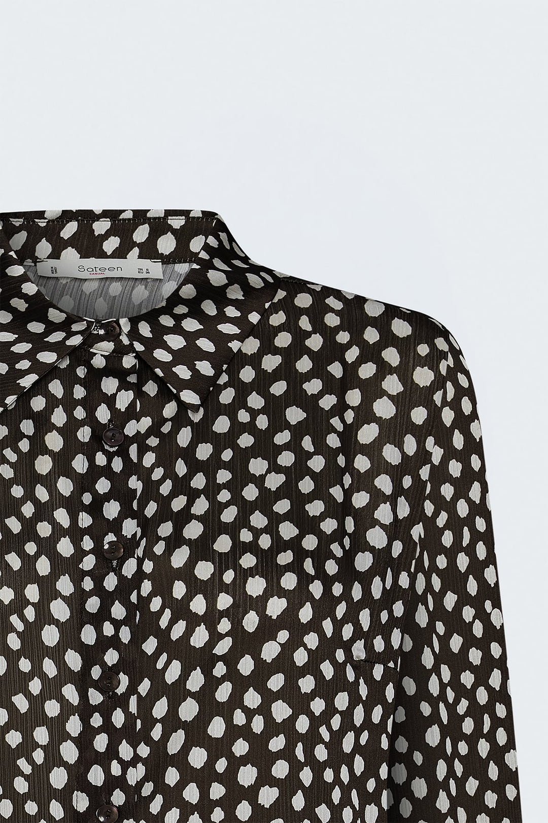 Sateen Chemise à motifs - Marron