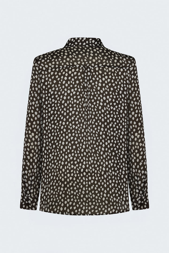 Sateen Chemise à motifs - Marron