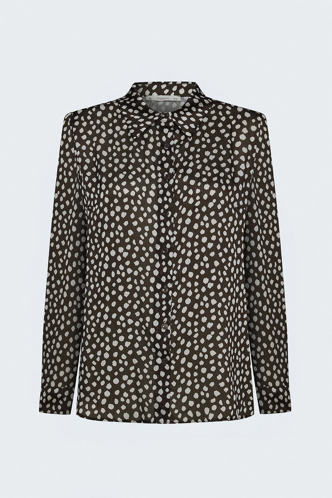 Sateen Chemise à motifs - Marron