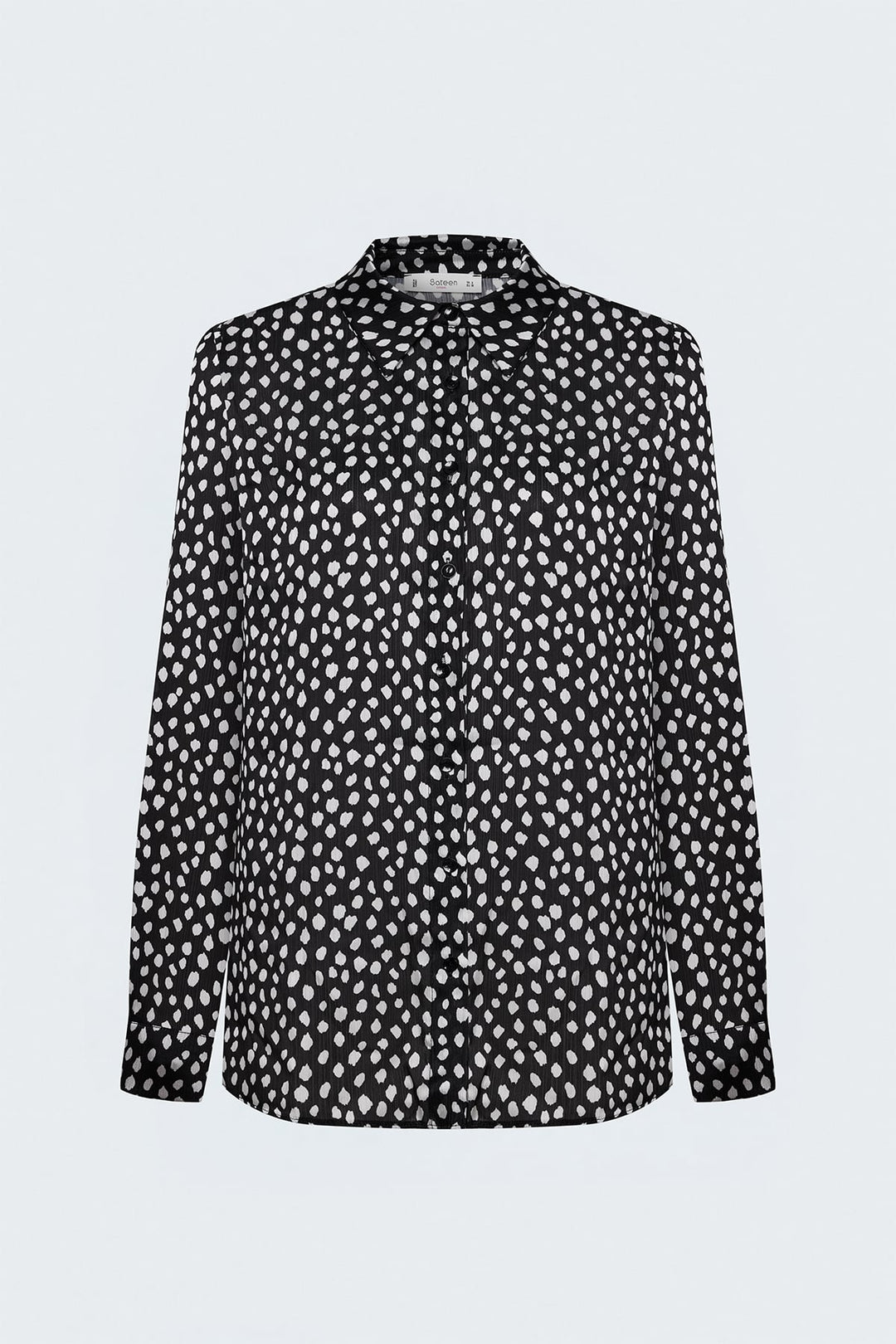 Sateen Chemise Imprimée - Noir