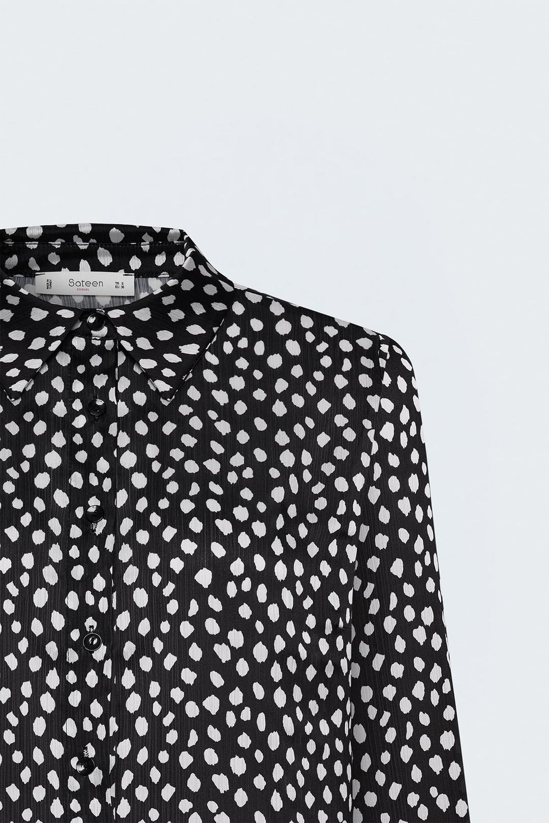 Sateen Chemise Imprimée - Noir