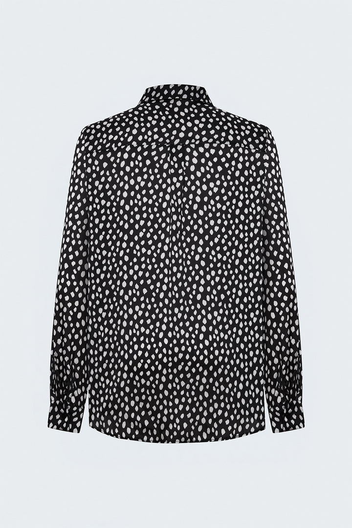 Sateen Chemise Imprimée - Noir