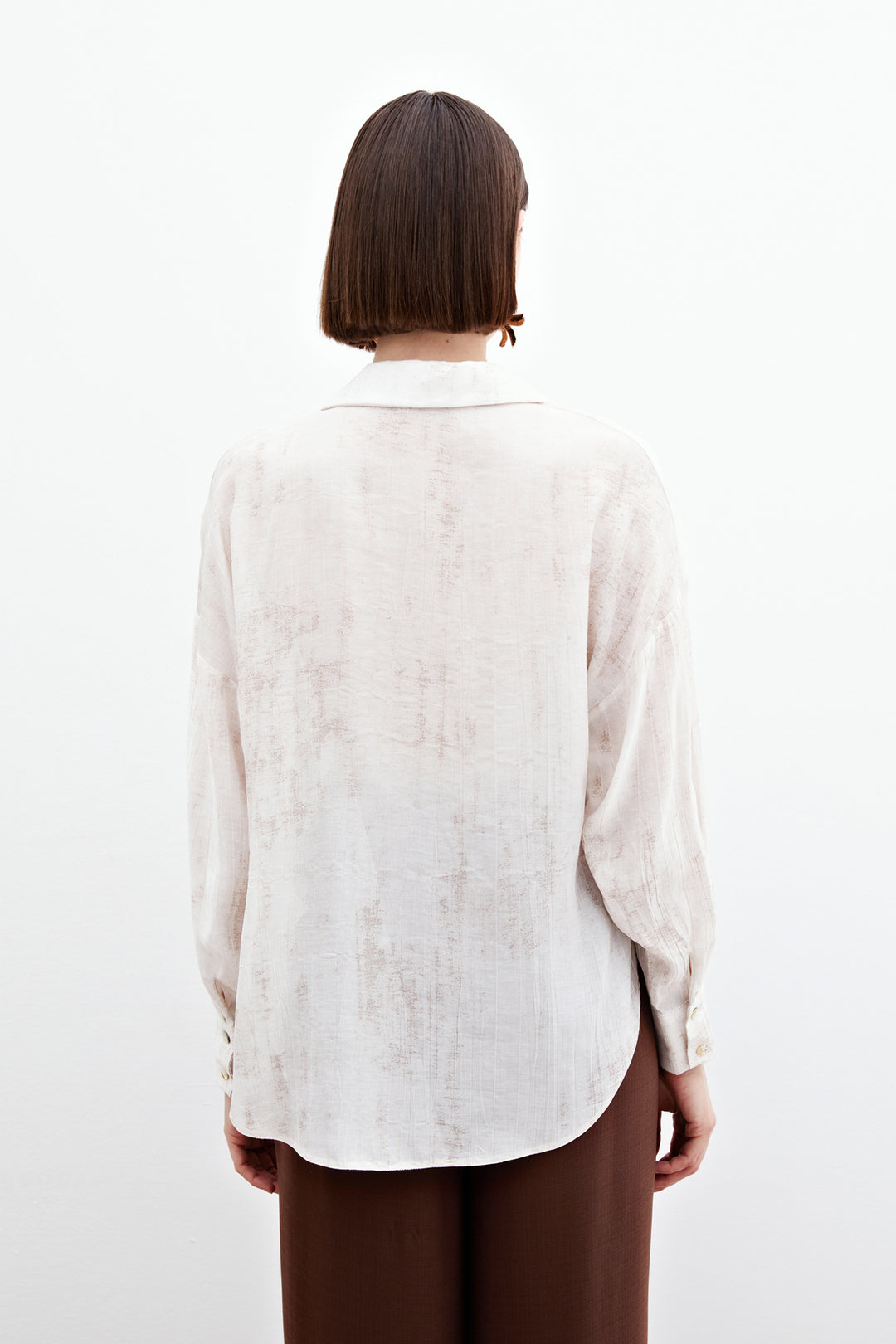 Sateen Chemise Légère Imprimée - Pierre