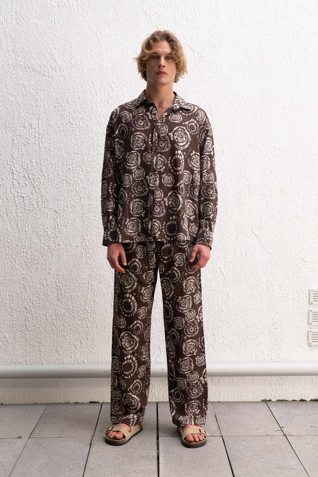Giesto Chemise marron à motifs - Marron