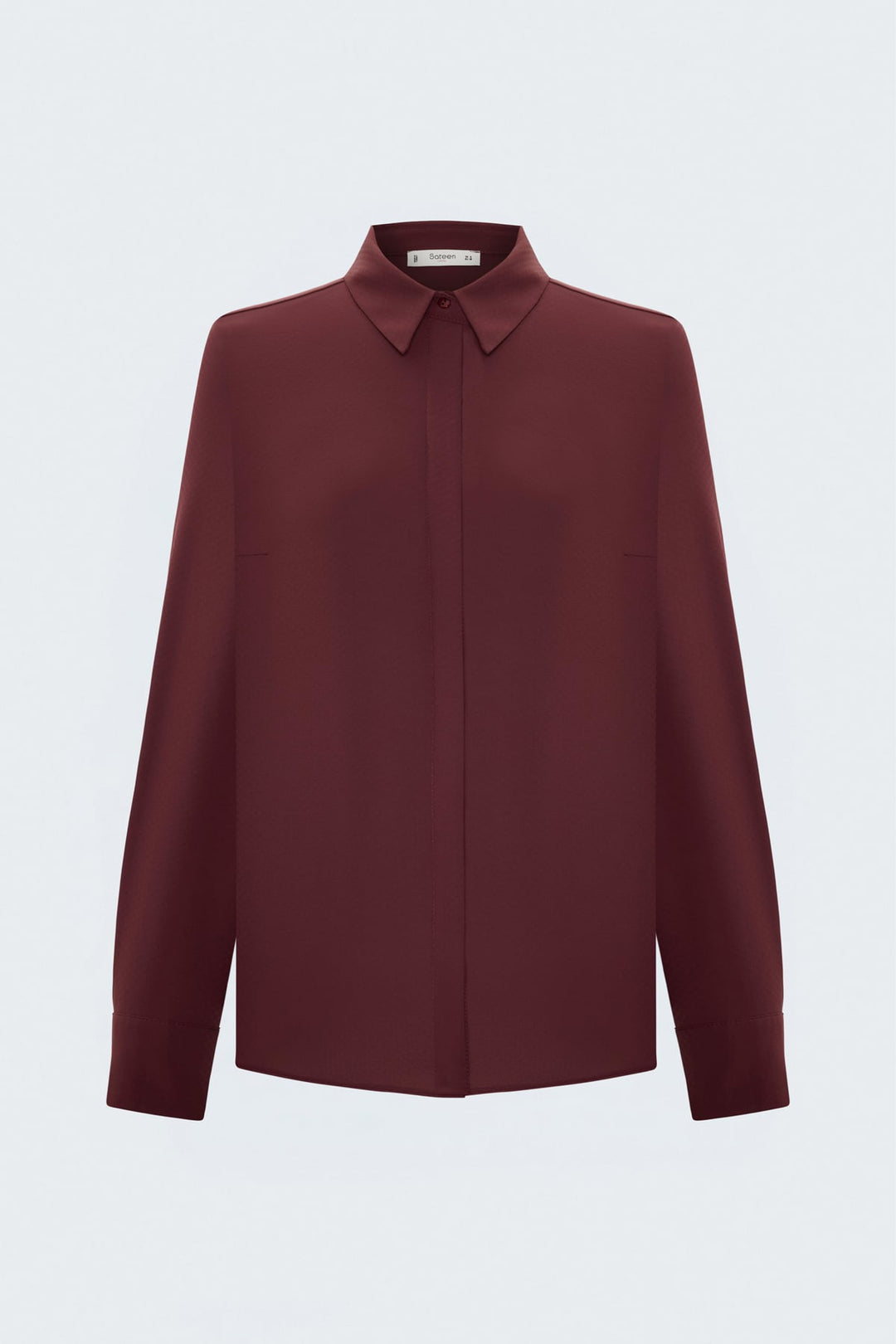 Sateen Chemise classique à motifs - Bordeaux
