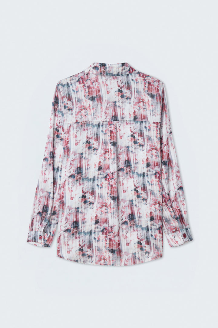 Sateen Chemise Classique Imprimée - Bordeaux