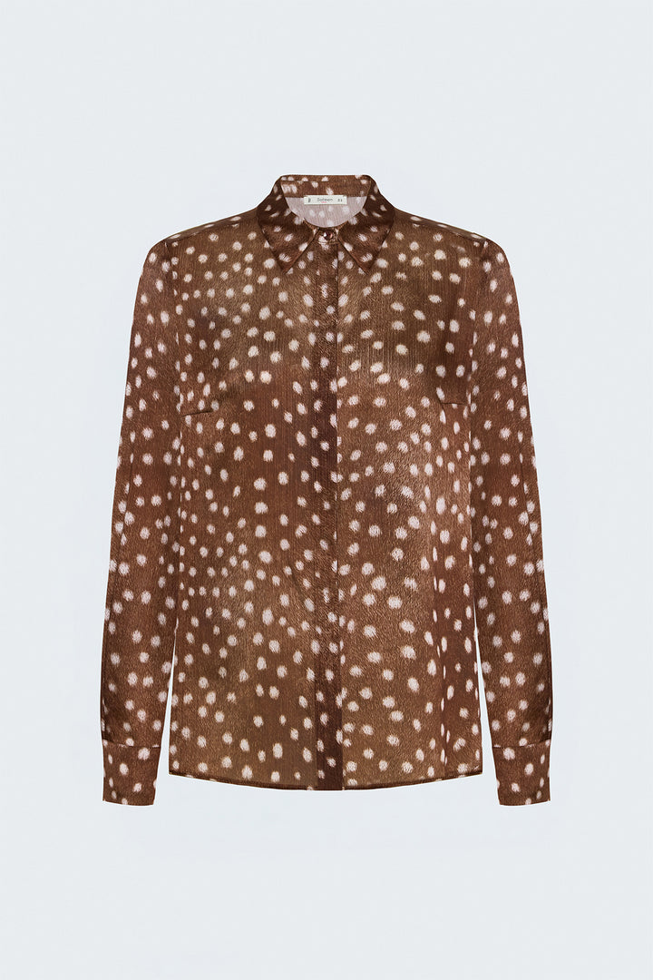 Sateen Chemise classique à motifs - Bordeaux