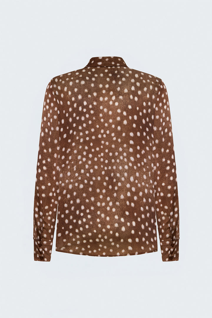 Sateen Chemise classique à motifs - Bordeaux
