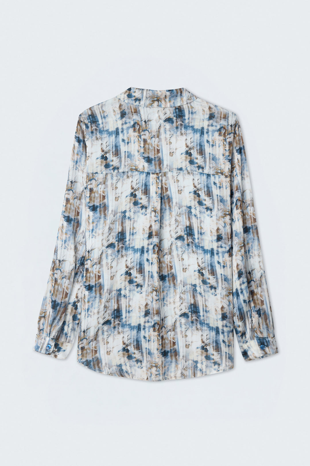 Sateen Chemise Classique Imprimée - Indigo