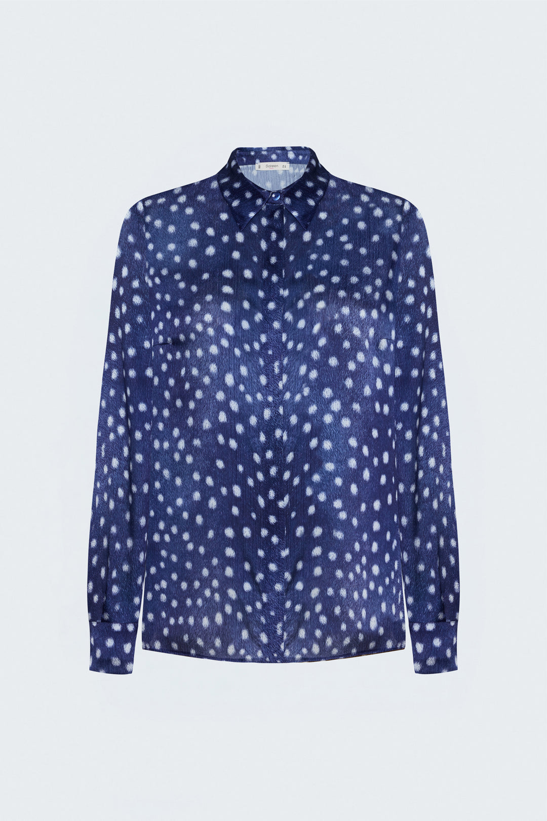 Sateen Chemise classique à motifs - Bleu marine
