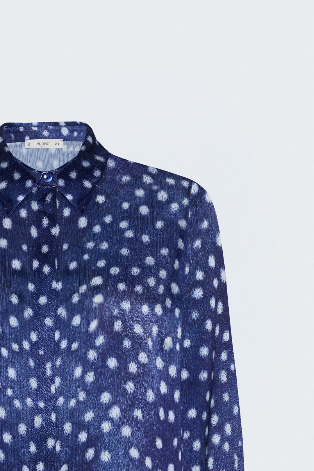 Sateen Chemise classique à motifs - Bleu marine