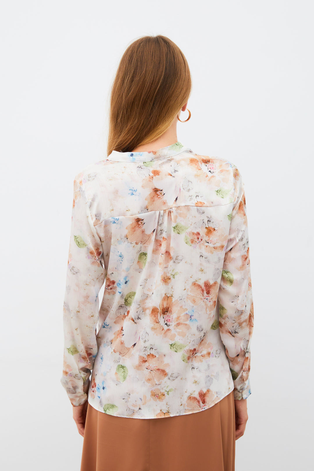 Sateen Blouse croisée à motifs - Vison