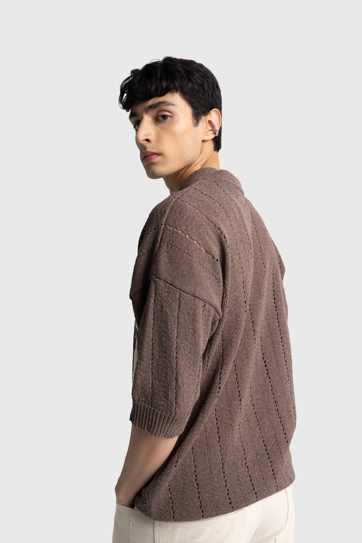Giesto T-shirt en tricot à motifs - Beige