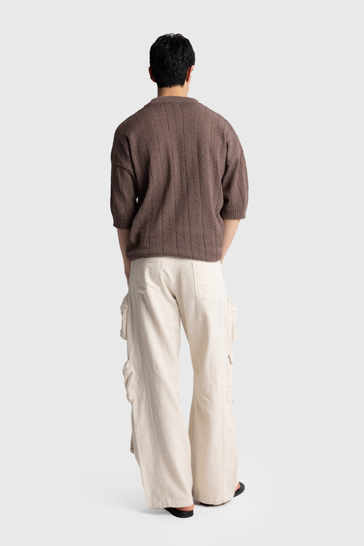 Giesto T-shirt en tricot à motifs - Beige