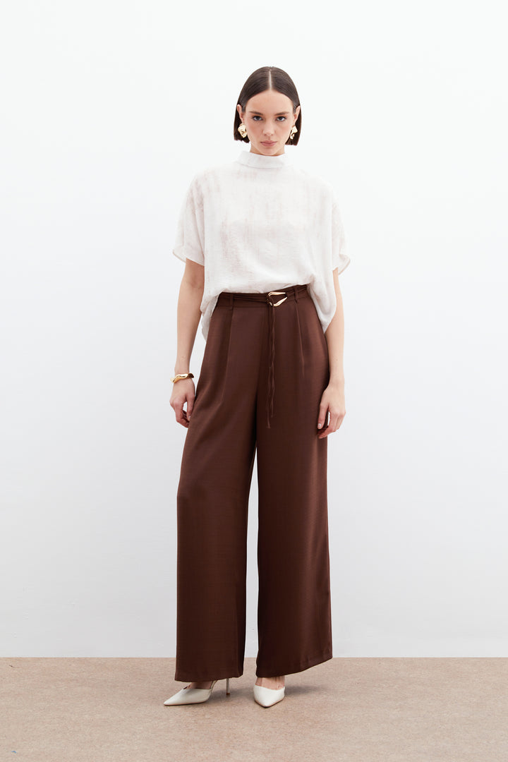 Sateen Blouse Ample Imprimée - Pierre