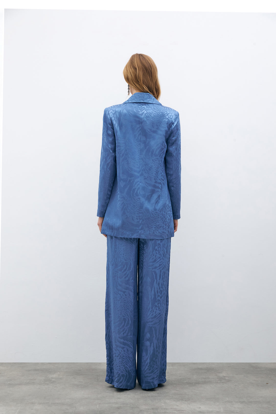 Sateen Veste en satin à motifs - Indigo
