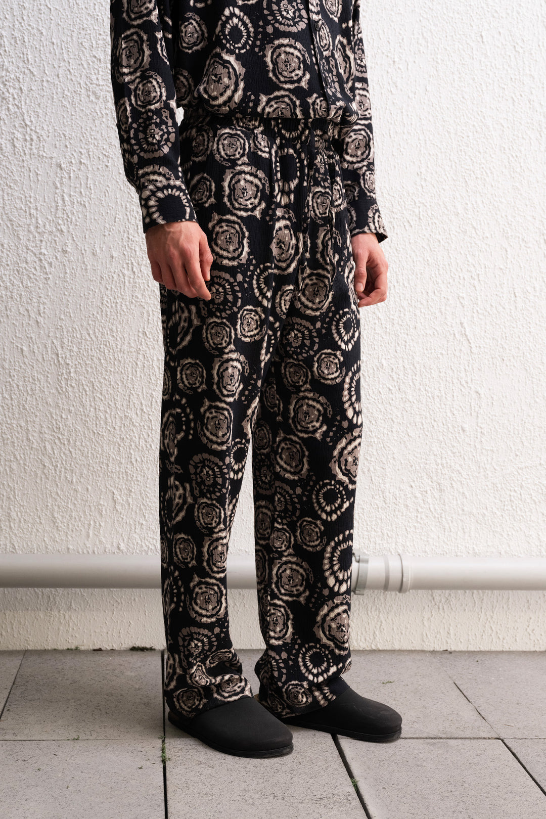 Giesto Pantalon Noir Imprimé - Noir