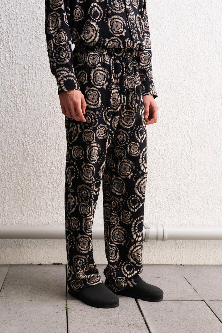 Giesto Pantalon Noir Imprimé - Noir