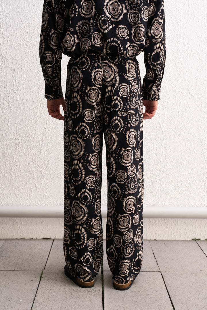 Giesto Pantalon Noir Imprimé - Noir