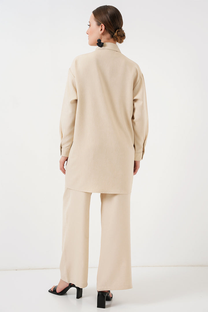 Bigdart Ensemble tunique pantalon à motifs 6720 - Crème