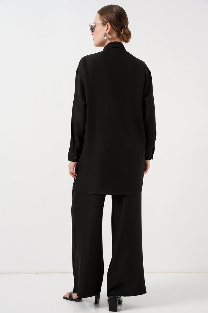 Bigdart Ensemble Tunique Pantalon Imprimé 6720 - Noir