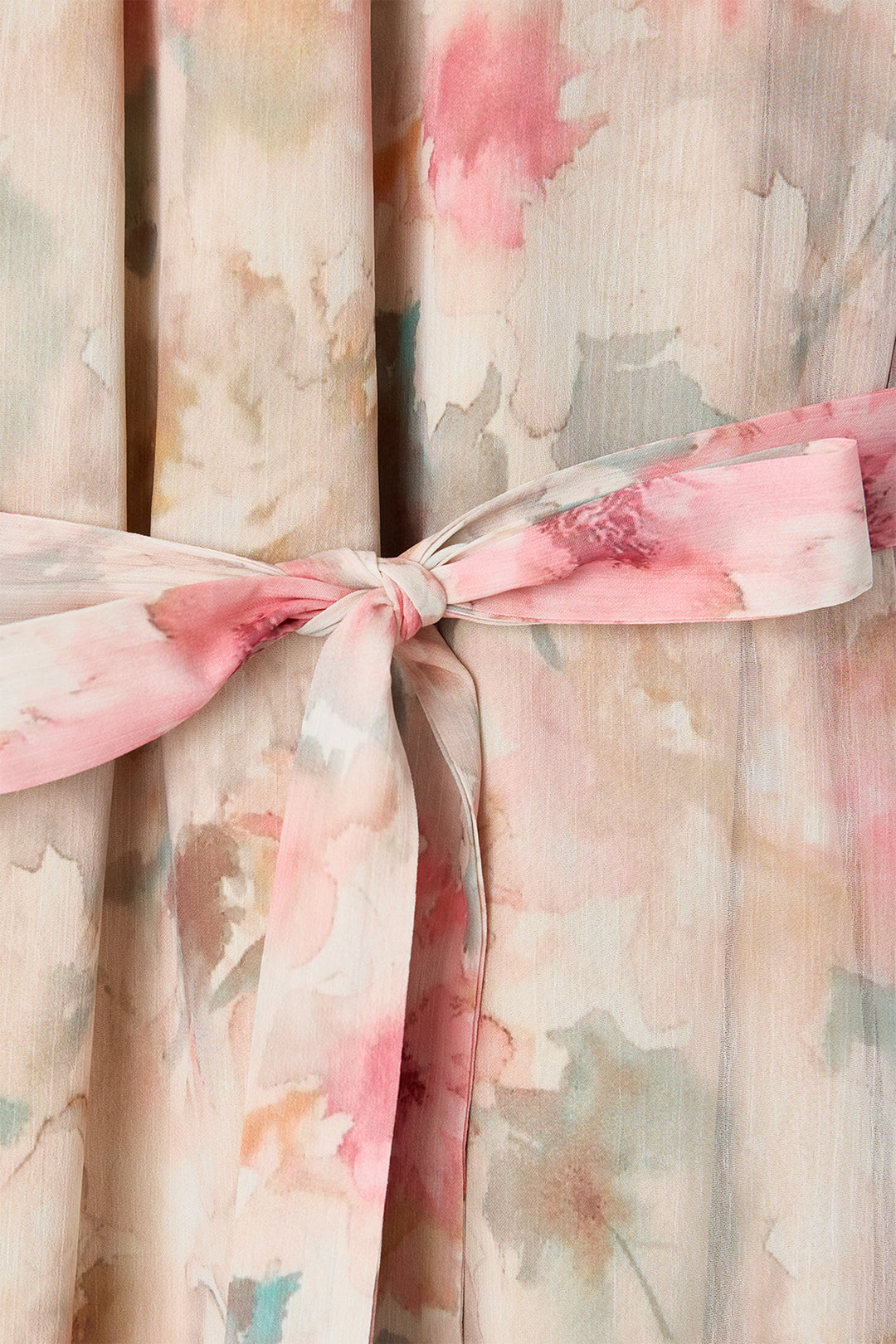 Sateen Robe longue à motifs - Rose