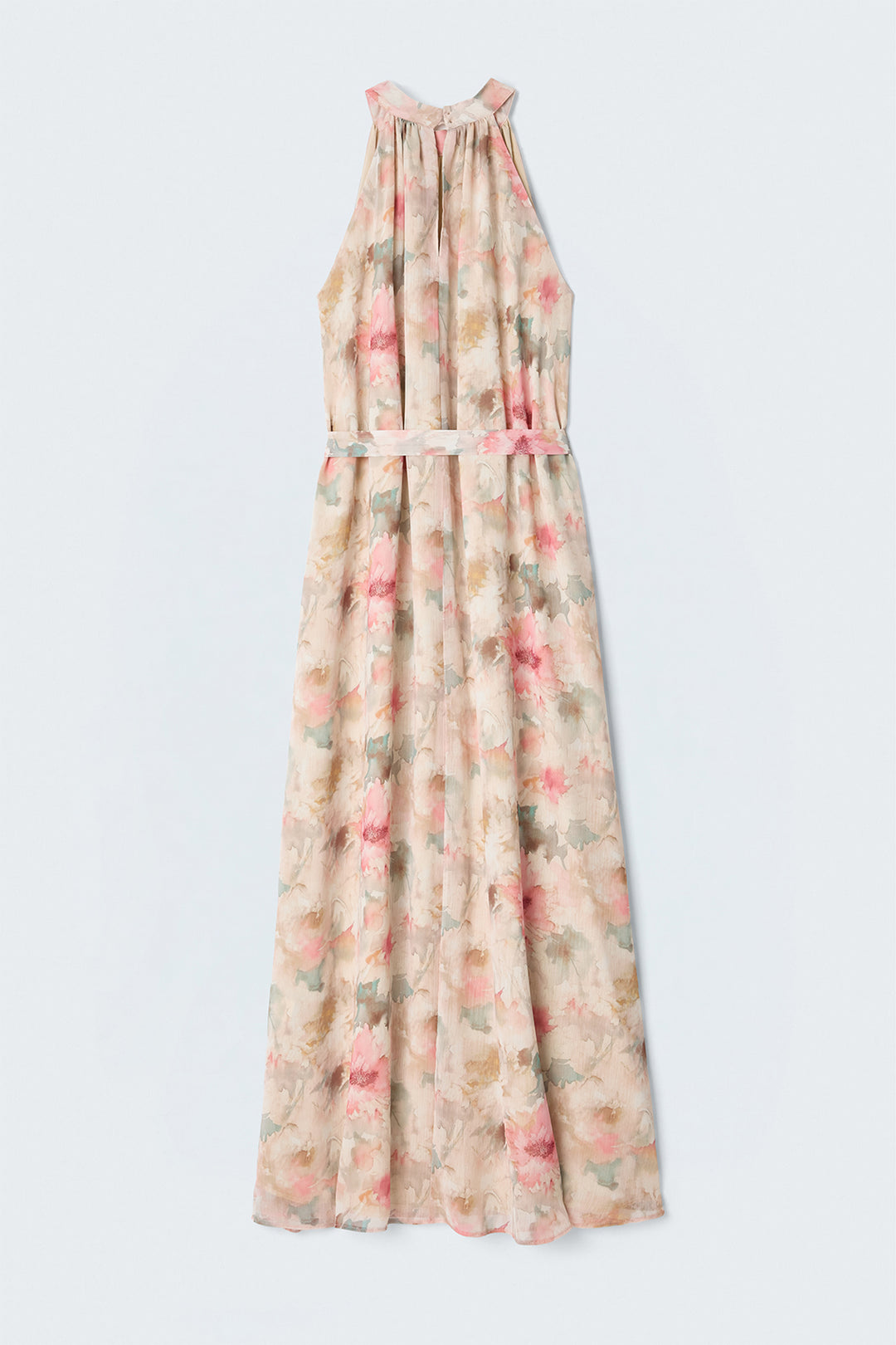 Sateen Robe longue à motifs - Rose