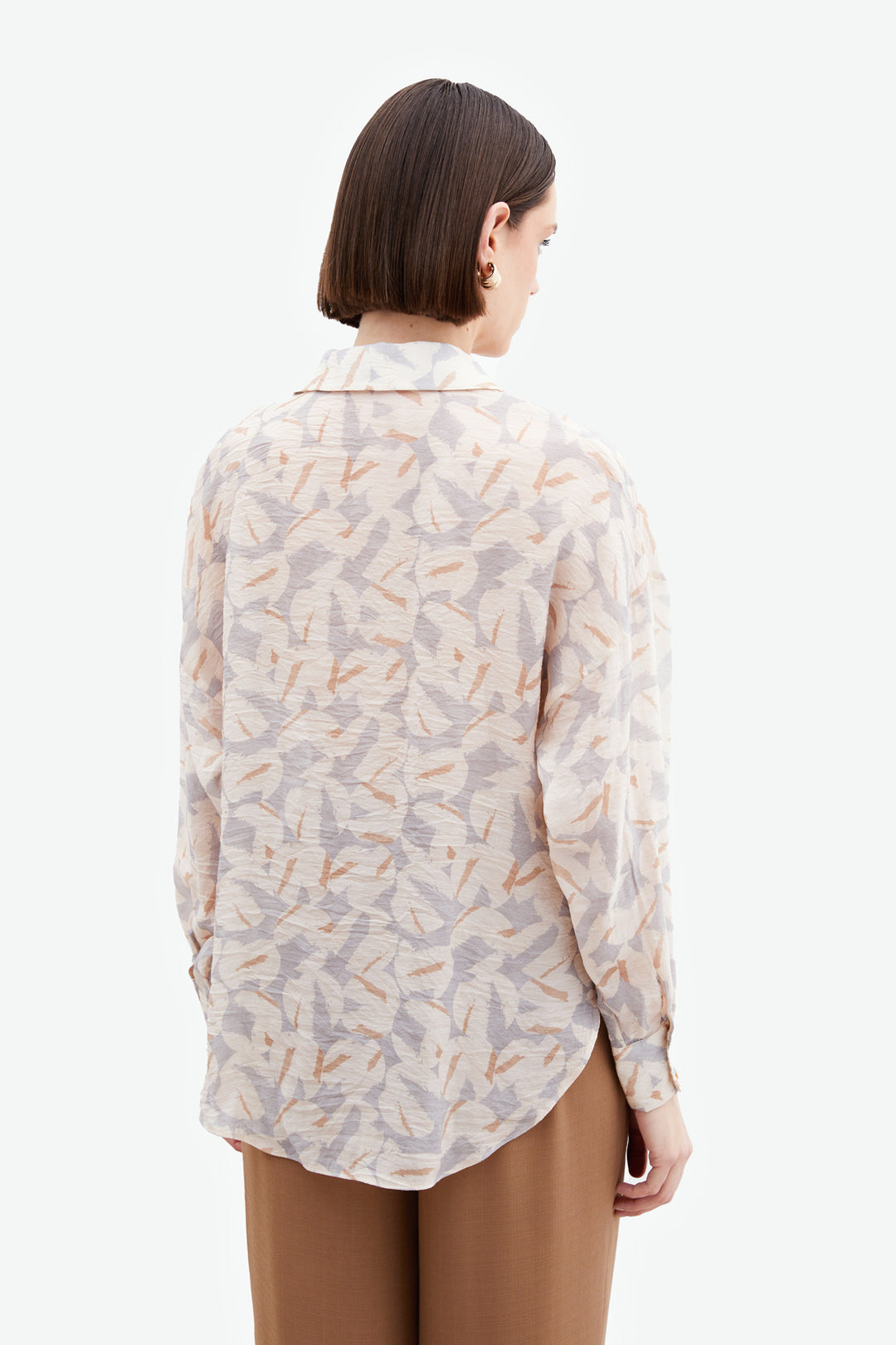 Sateen Chemise en Viscose Imprimée - Gris