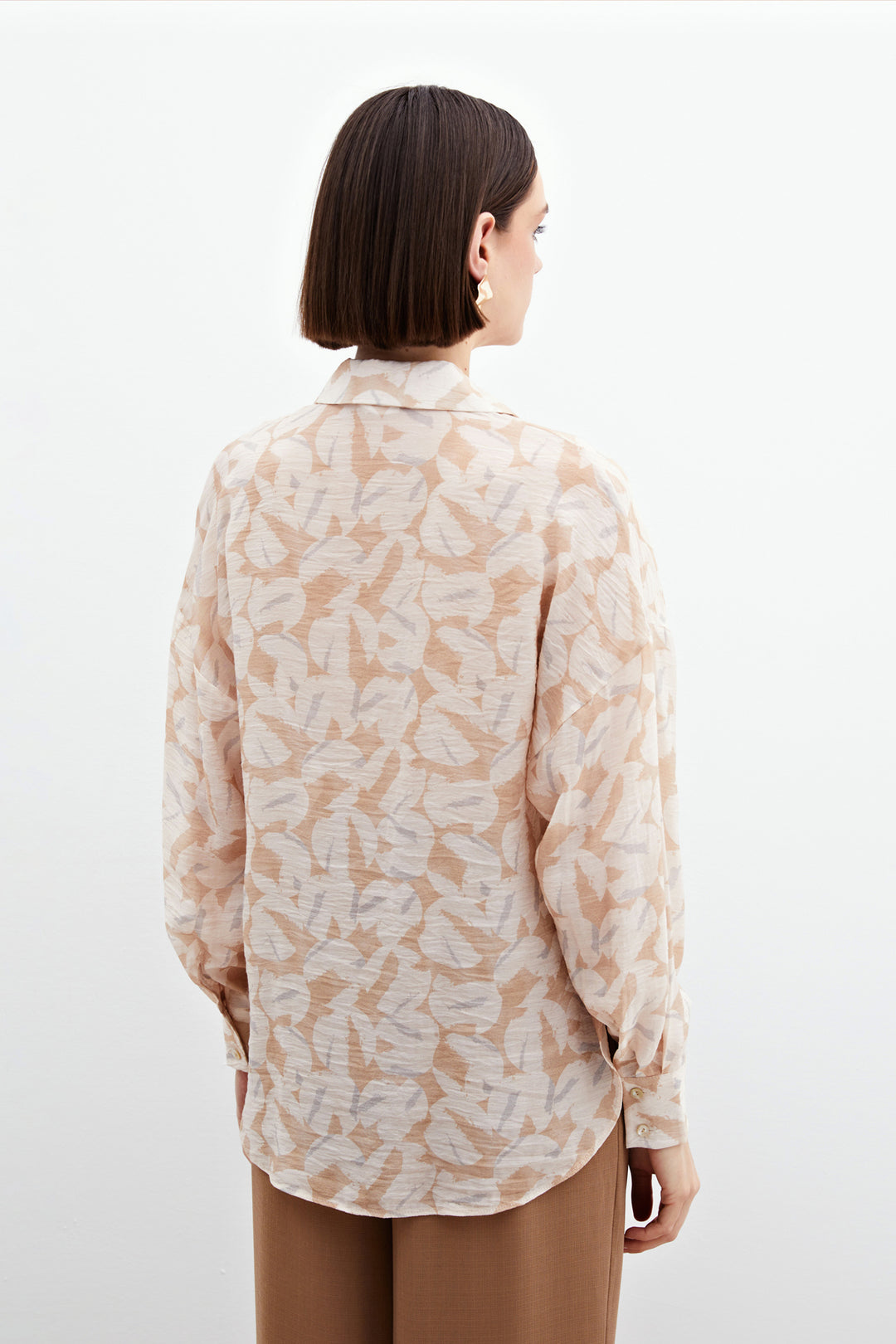 Sateen Chemise en Viscose Imprimée - Pierre