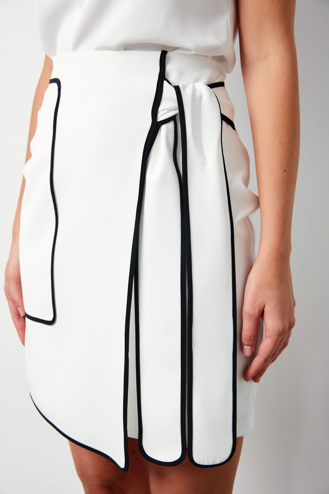 Sateen Jupe Mini Détail - Écru