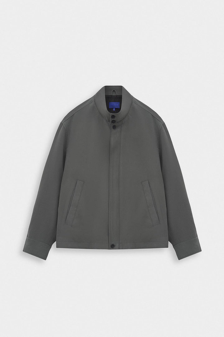 Giesto Veste en modal fine anthracite à col montant et zip - Anthracite