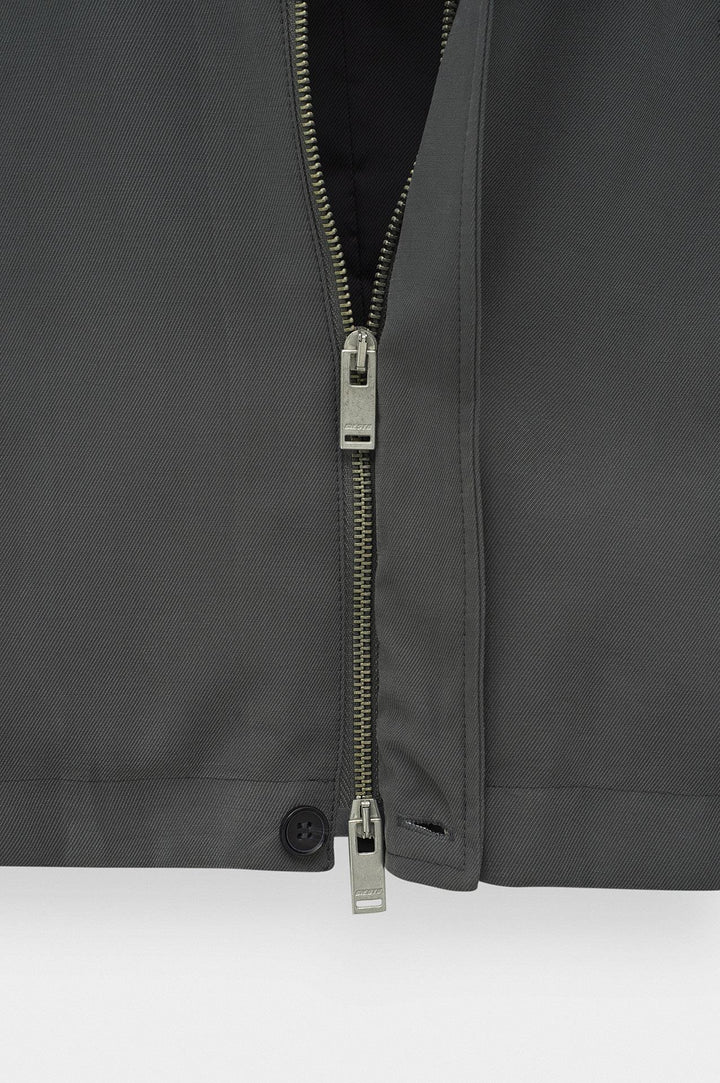 Giesto Veste en modal fine anthracite à col montant et zip - Anthracite
