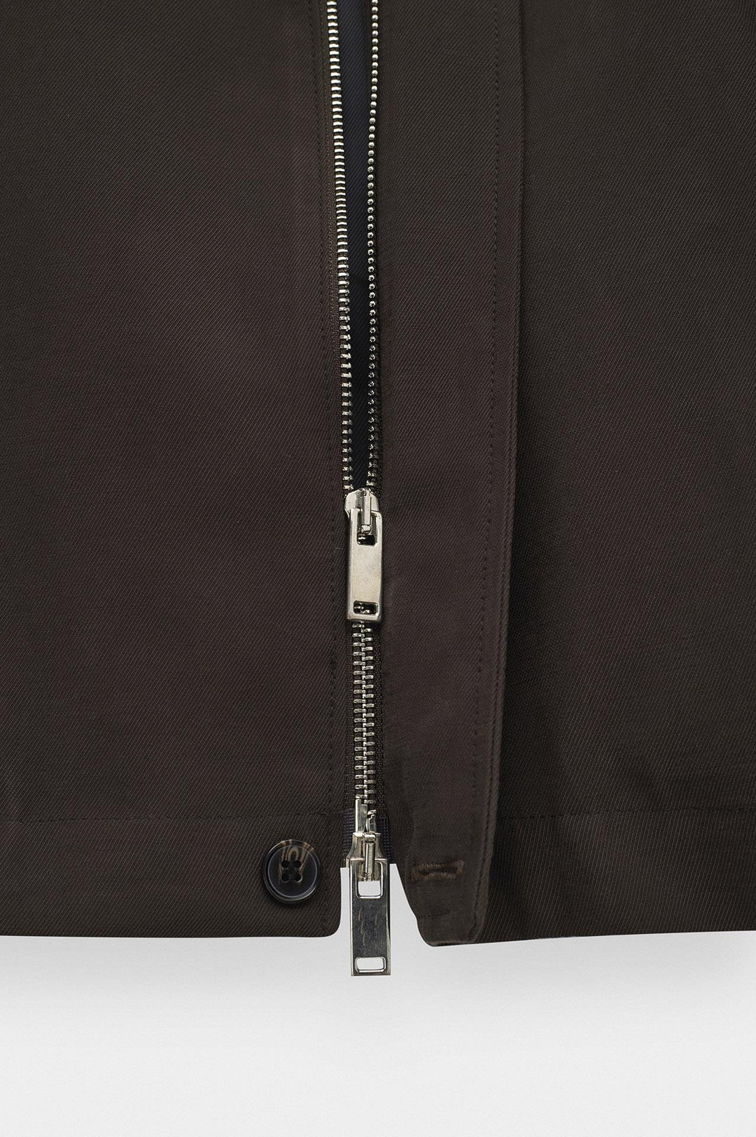 Giesto Veste en modal fine marron à col montant et zip - Marron