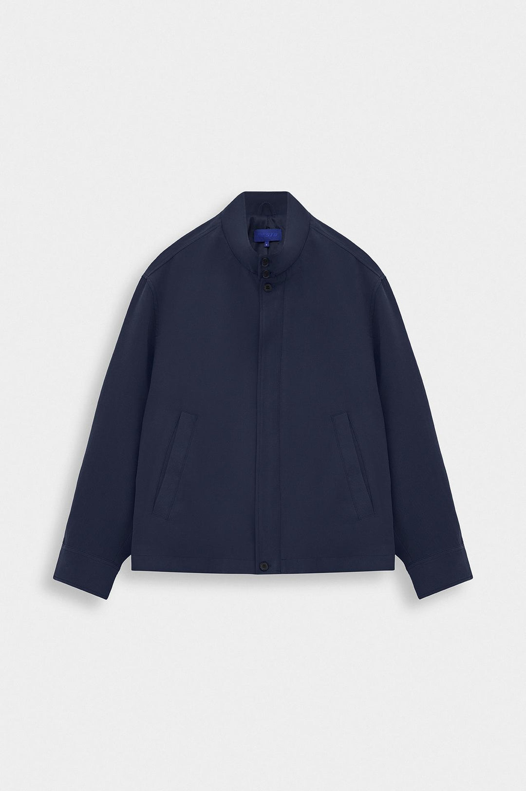 Giesto Veste en modal fine bleu marine à col montant et zip - Bleu marine