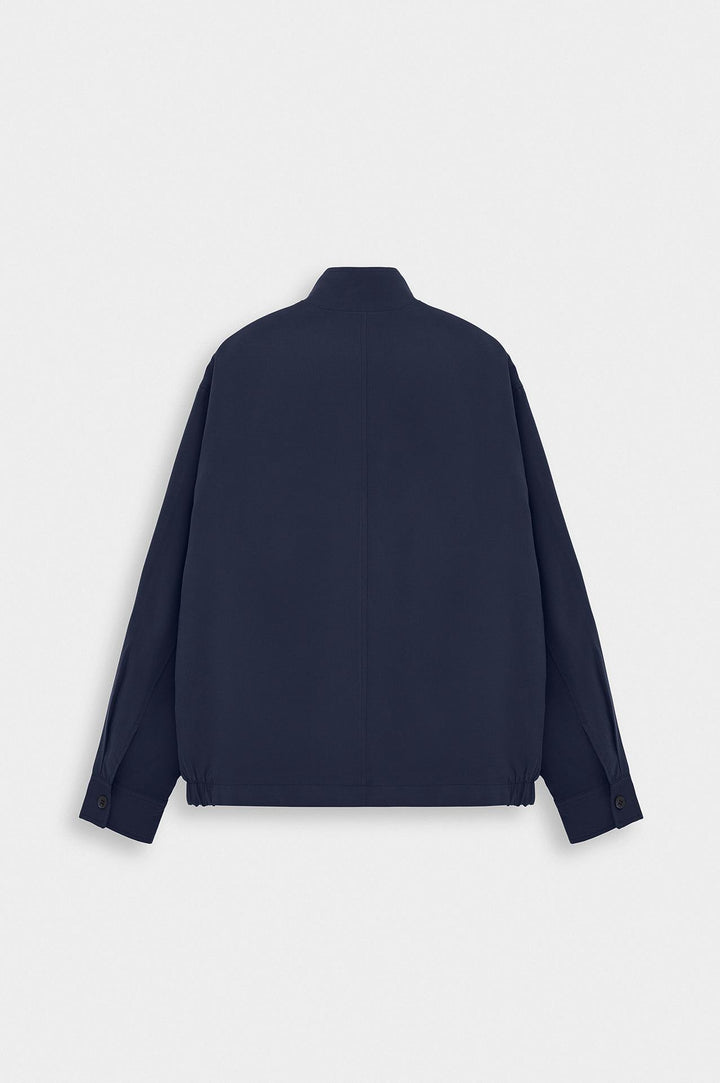 Giesto Veste en modal fine bleu marine à col montant et zip - Bleu marine