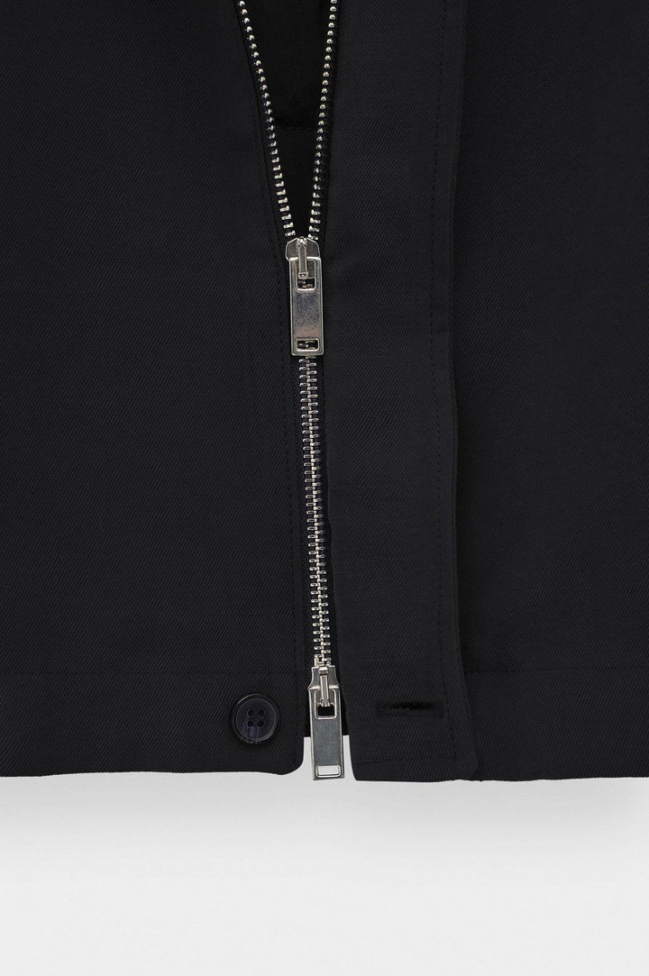 Giesto Veste en modal fine noire à col montant et zip - Noir